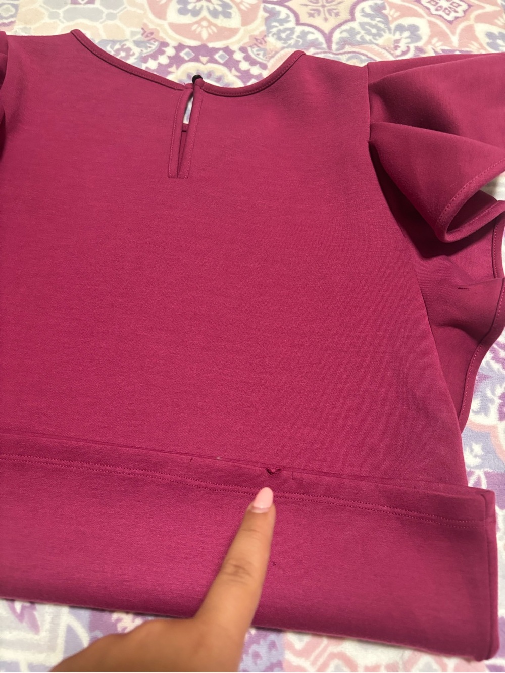 Halogen Ruffle Sleeve Top - Magenta - Picture 4 of 4